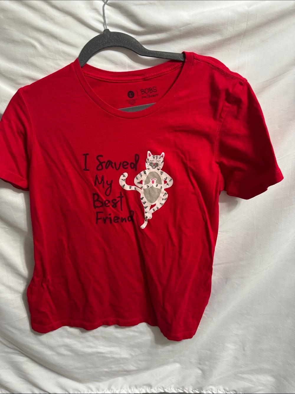 BOBS from Skechers Bright Red Crewneck Tee